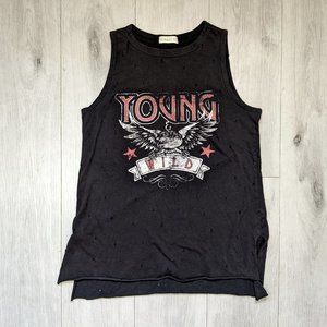 Ginger G Young and Wild Graphic Tank T Shirt M